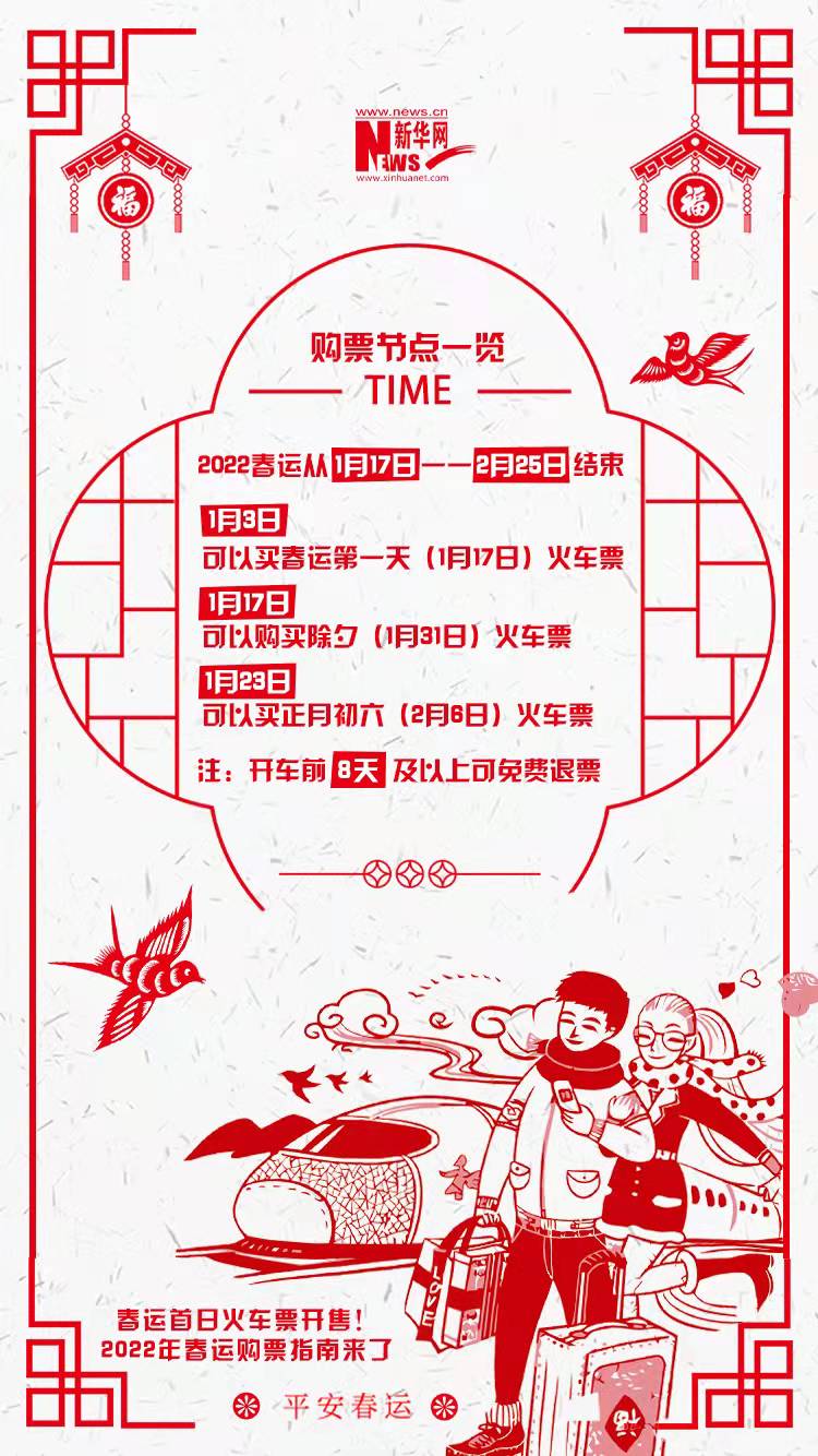 2022年春運首日火車票開售！購票指南來了