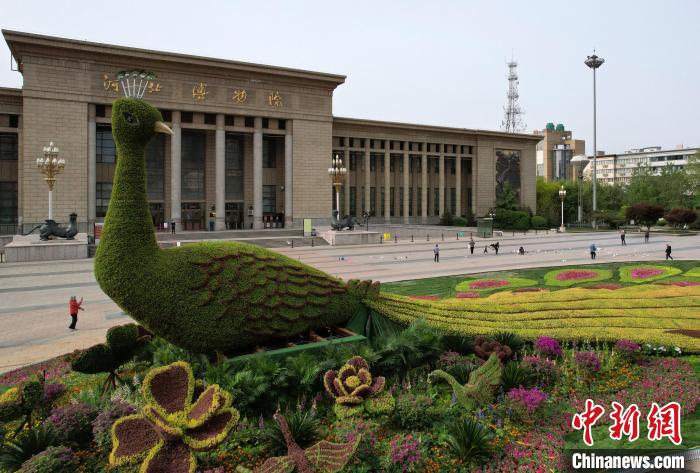 圖為航拍花壇。(無人機照片) 翟羽佳 攝