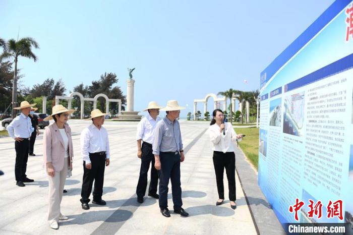 圖為蔡達(dá)峰一行了解北海銀灘景區(qū)改造提升工程情況。　林浩 攝