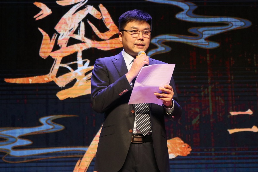 北京外國(guó)語(yǔ)大學(xué)黨委常委、副校長(zhǎng)趙剛在活動(dòng)現(xiàn)場(chǎng)講話(huà)。主辦方供圖