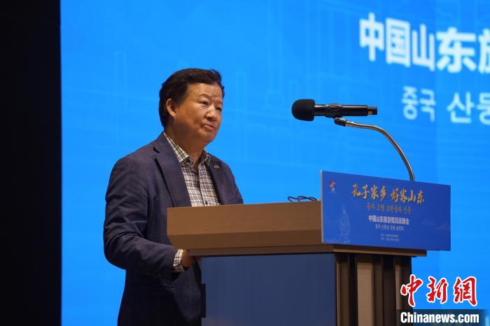 韓國一般旅游業(yè)協(xié)會副會長白承弻致辭?！⑿?攝