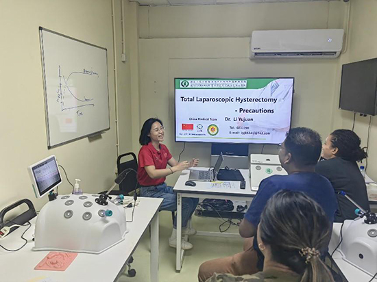 培訓(xùn)現(xiàn)場(chǎng)。第18期援圭亞那醫(yī)療隊(duì)供圖