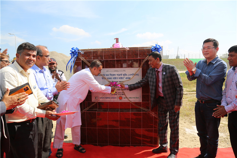 孟加拉國首個海陸一體化超大型石油儲運工程落成儀式。中石油管道局供圖。