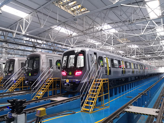 石家莊地鐵二號線列車。 中車齊車集團石家莊公司供圖