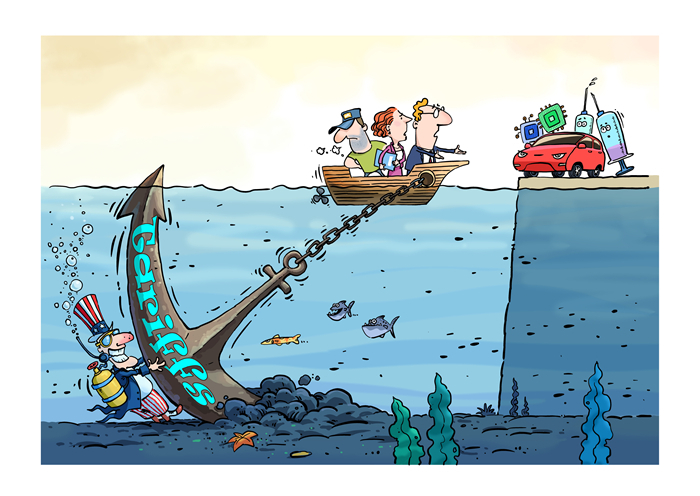 漫畫作者:馬宏亮(人民網(wǎng)版權(quán)圖片,未經(jīng)授權(quán)請(qǐng)勿轉(zhuǎn)載。)