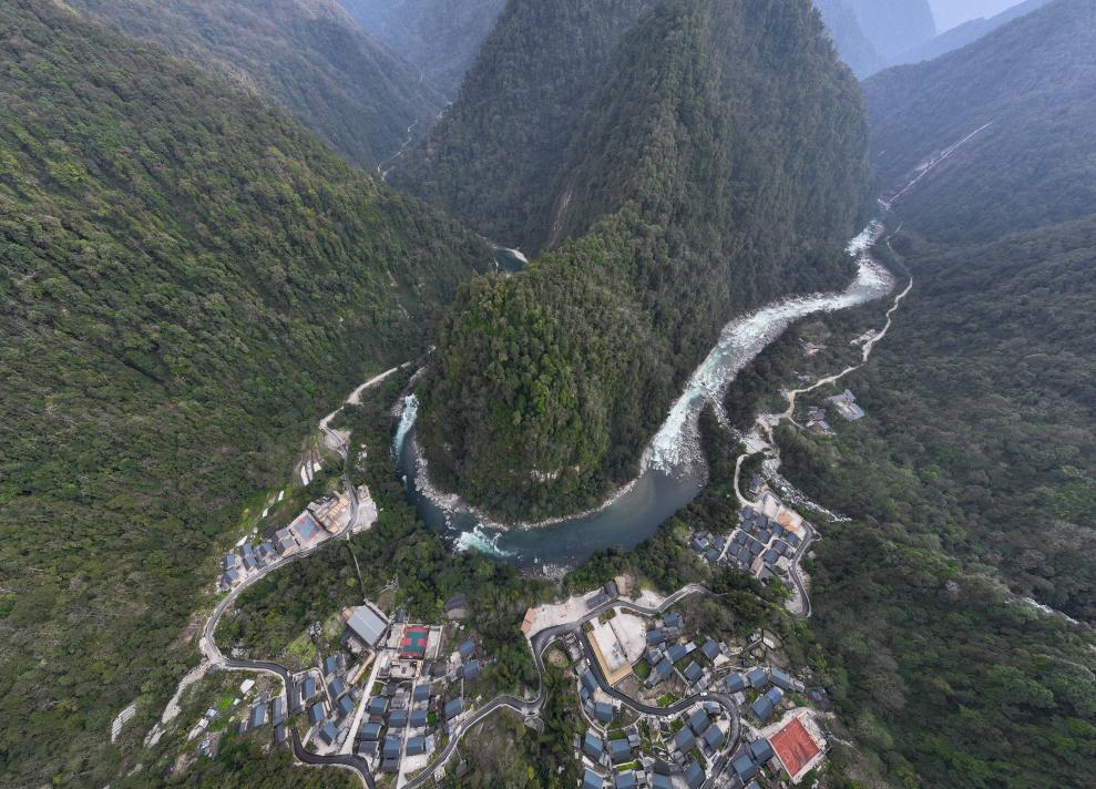 2023年3月10日，獨龍江航拍。