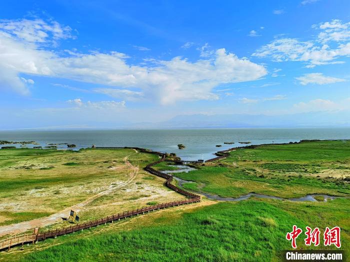 圖為航拍都蘭湖國家濕地公園?！∑钤鲚?攝