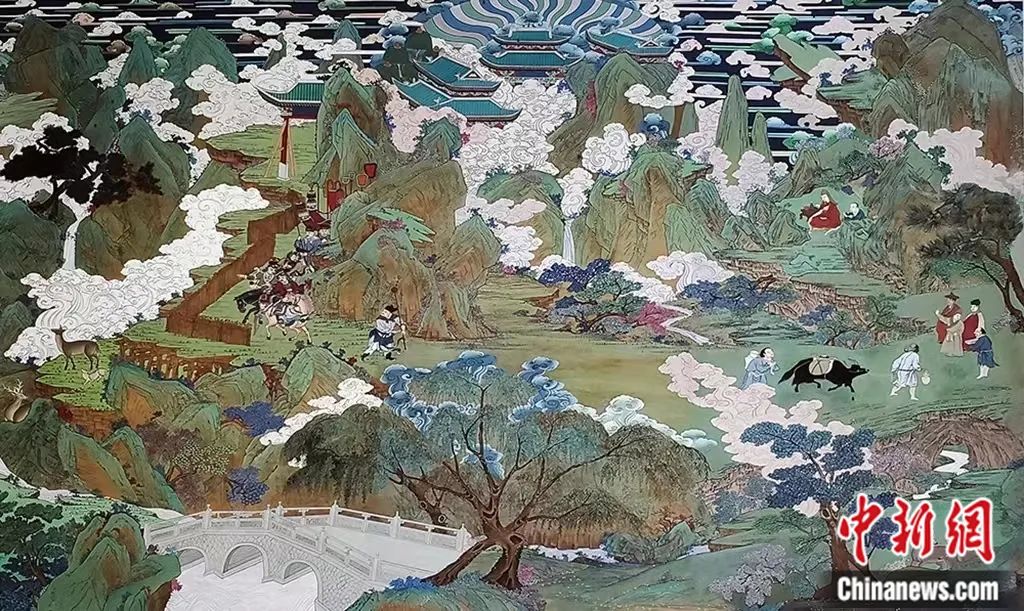 臨摹、補(bǔ)繪的青海瞿曇寺壁畫。受訪者 供圖