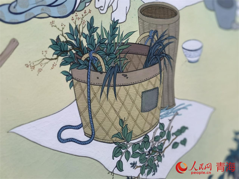 唐卡繪畫作品。人民網(wǎng) 馬可欣攝