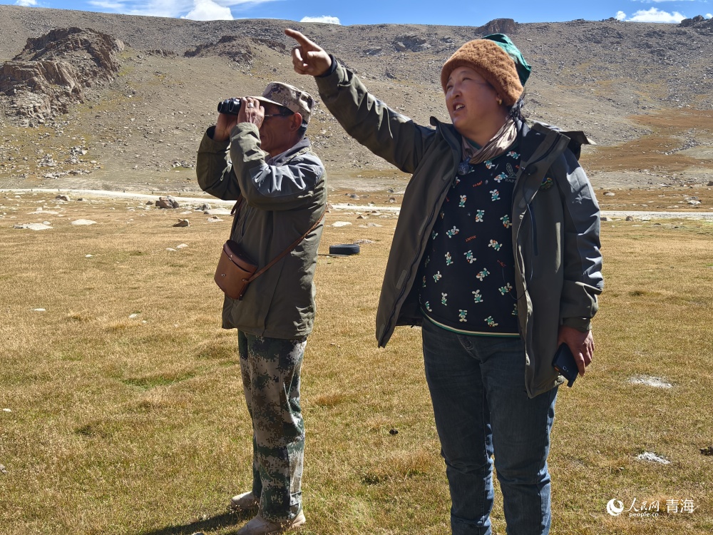 堅(jiān)守在雪山牧場(chǎng)生態(tài)管護(hù)站的吉太本夫婦。人民網(wǎng) 陳明菊攝