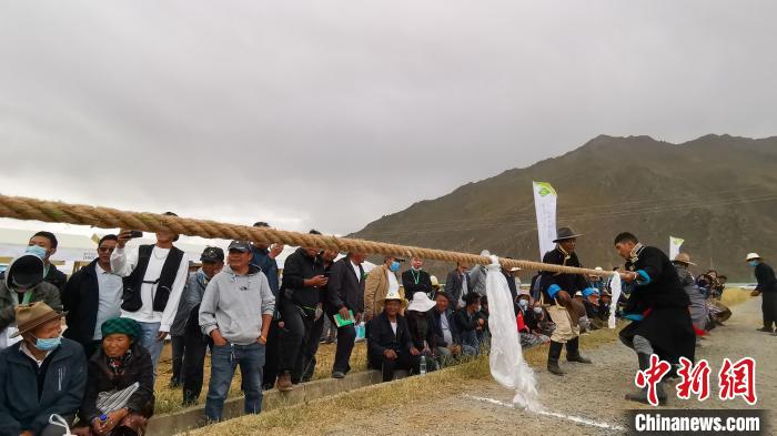 圖為當(dāng)日進行的農(nóng)事趣味運動會?！垈?攝