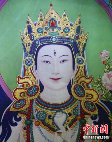 安多強(qiáng)巴繪制的《度母》唐卡。<a target='_blank' href='/'><p  align=
