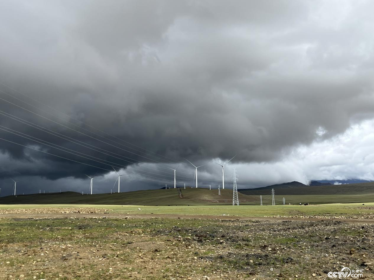哲古草原上的風(fēng)力發(fā)電機(jī)組(攝影 李婷婷)